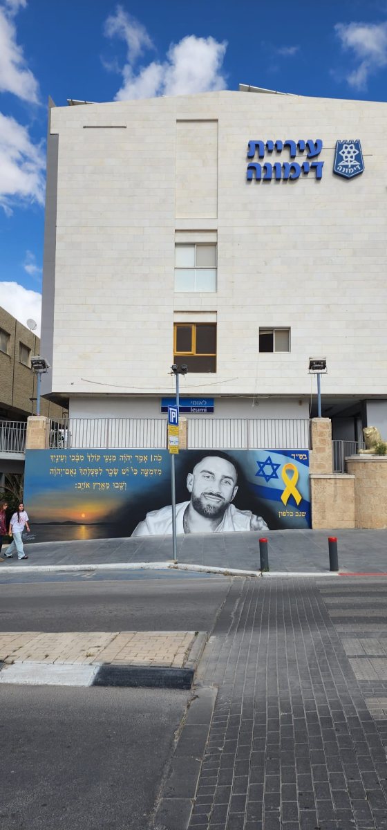 הציור של שגב כלפון בדימונה. צילום: ארז טוביאנה