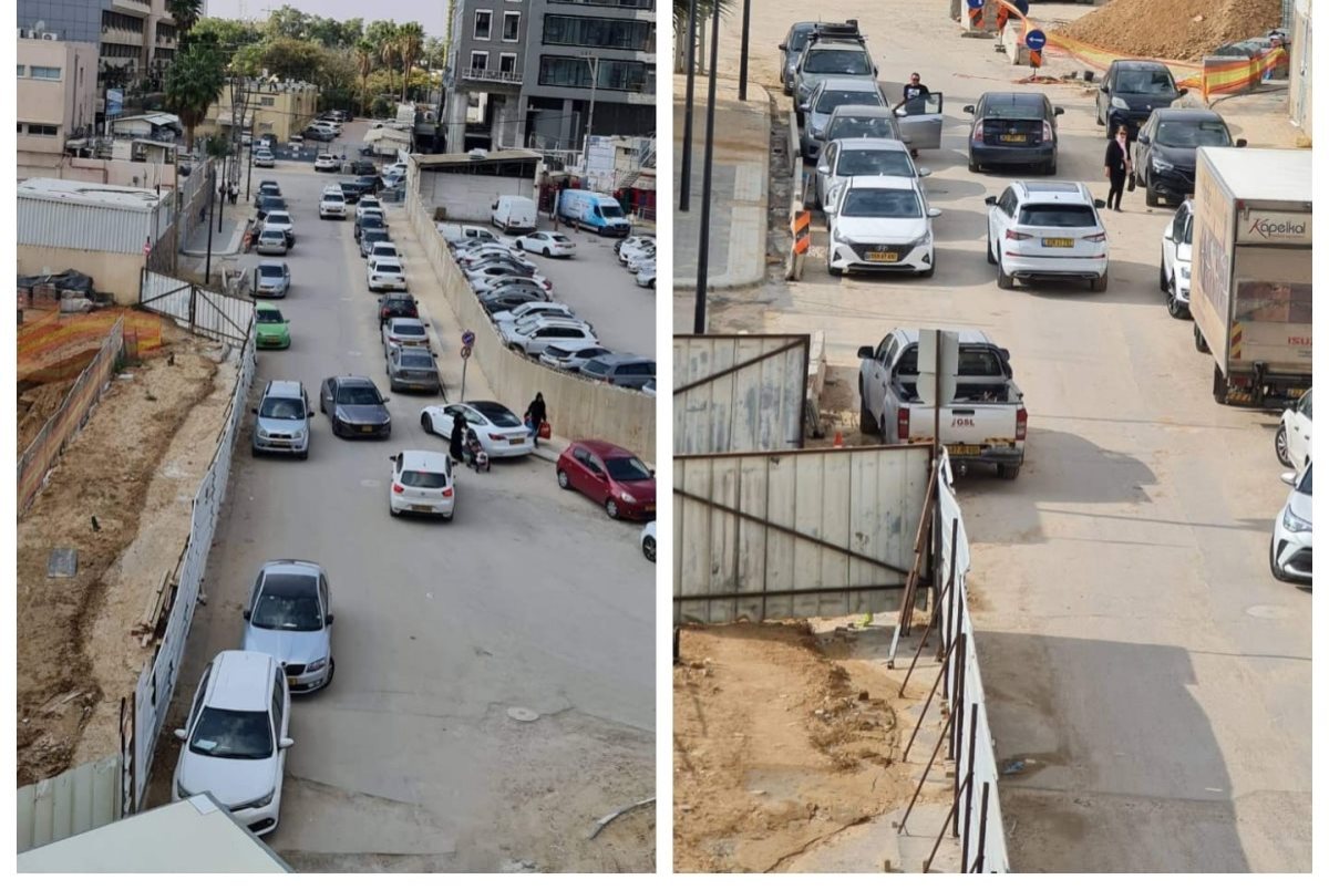 רחוב שמריהו לוין הפקוק. קרדיט - צילום פרטי