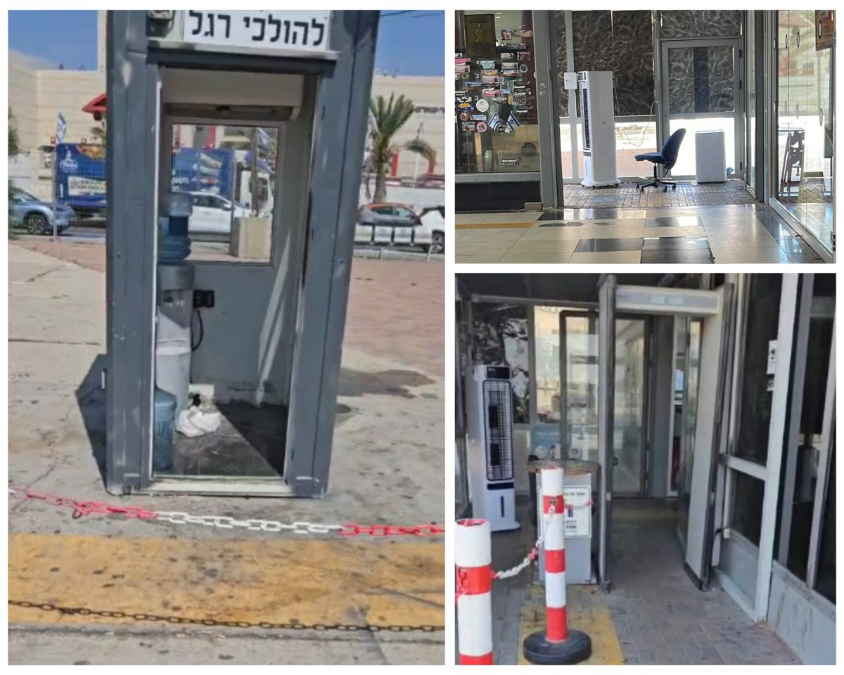עמדות השמירה בתחנה ריקות מאדם. קרדיט: צילום פרטי