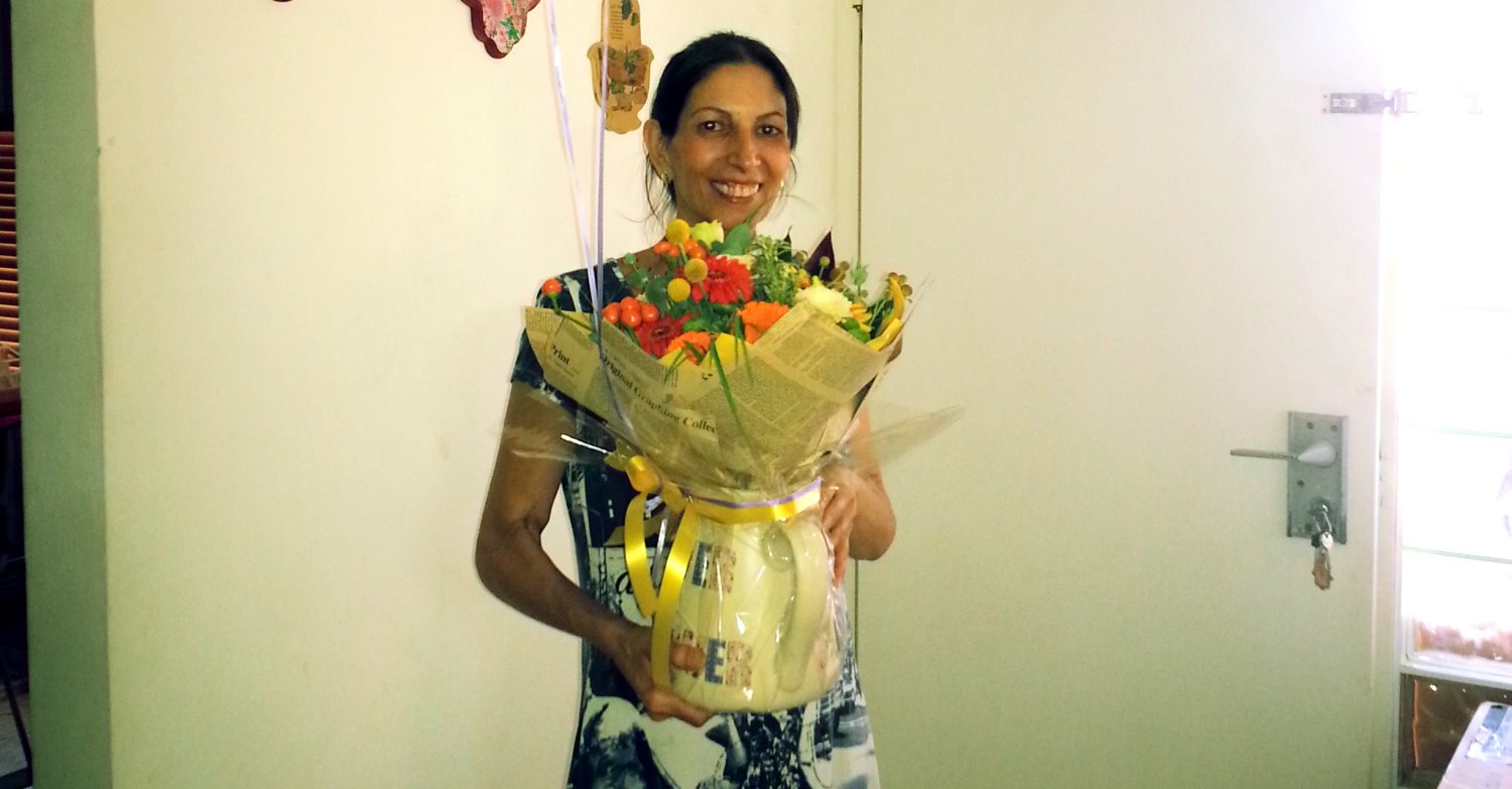 דבורה ז"ל ביומולדת האחרון שלה בגיל 54 . כמה חודשים לפני הניתוח.