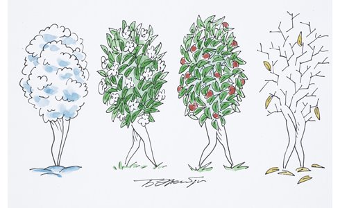 עונות- עבודה של בוריס ארנבורג. מתוך התערוכה