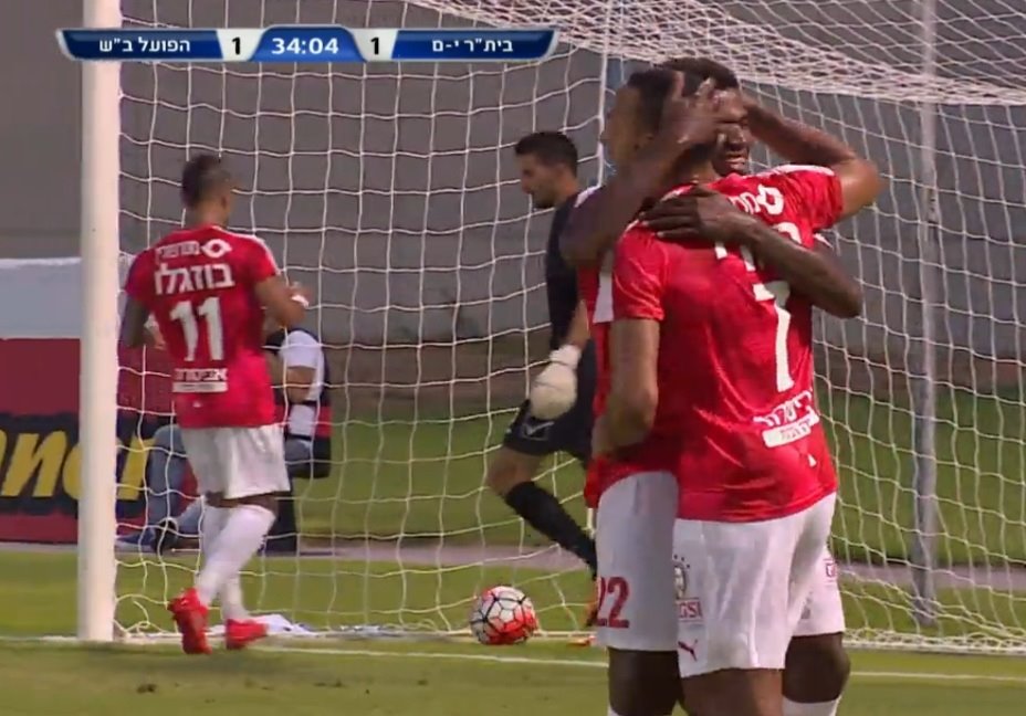 לוסיו בגול השני שלו במדי באר שבע. צילום מסך לוסיו בגול השני שלו במדי באר שבע. צילום מסך