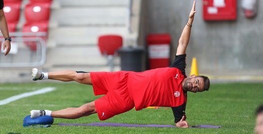 מיגל ויטור באימון הפועל באר שבע לקראת המשחק באשדוד (רדאד ג'בארה one.co.il)