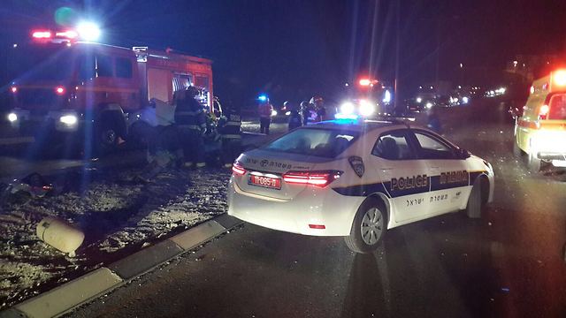 זירת התאונה. צילום: דוברות המשטרה