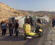 2 משאיות התנגשו ליד מעבר מיתר: פצוע קשה בזירה