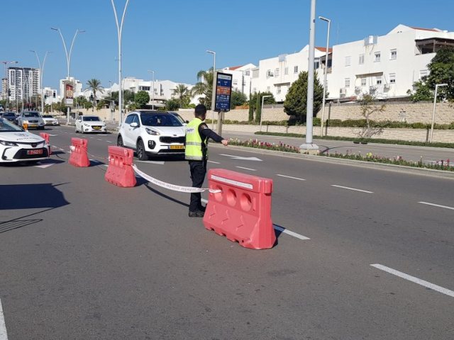 המחסום המשטרתי ביציאה מאשדוד