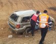 הרכב שהחליק לתעלה | צילום: דוברות איחוד הצלה