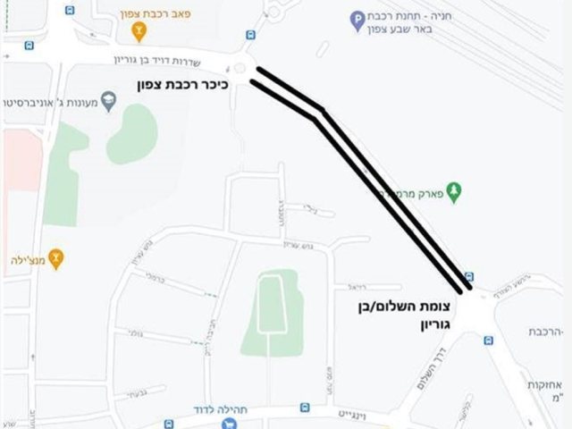 מפת תוואי העבודות, באדיבות העירייה