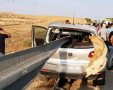 תאונה רכב מעקה בטיחות מעבר מיתר. צילום: דוברות מד"א