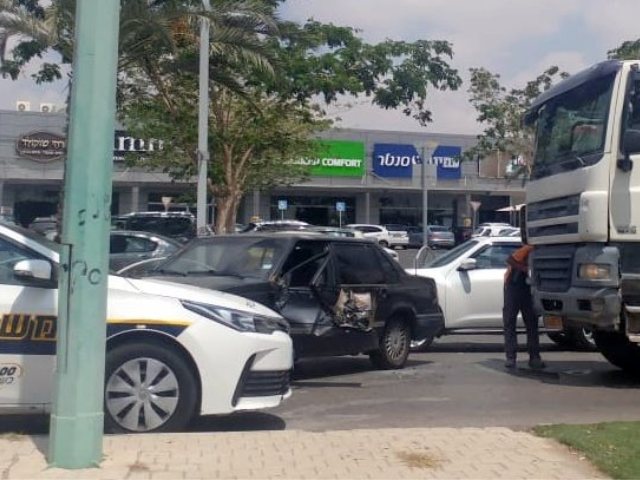 תאונה בביג. צילום: שרון טל