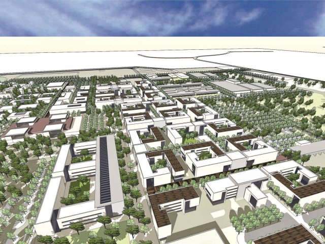 קריית המודיעין בנגב. הדמיה: נעמה מליס, אדריכלות ובינוי ערים
