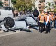 תאונה באשדוד: הרכב התהפך, הנהג המבוגר נפצע 