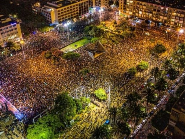 ההפגנה אמש | צילום: עומרי סילבר (תוכן גולשים ע"פ סעיף 27א')